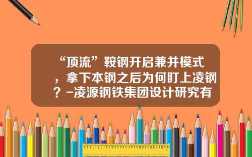 “顶流”鞍钢开启兼并模式，拿下本钢之后为何盯上凌钢？-凌源钢铁集团设计研究有限公司