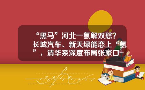 “黑马”河北一氢解双愁？长城汽车、新天绿能恋上“氢”，清华系深度布局张家口-水木有恒基金
