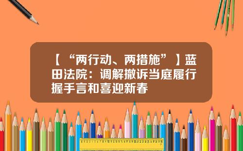 【“两行动、两措施”】蓝田法院：调解撤诉当庭履行 握手言和喜迎新春