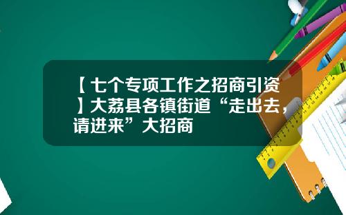 【七个专项工作之招商引资】大荔县各镇街道“走出去，请进来”大招商