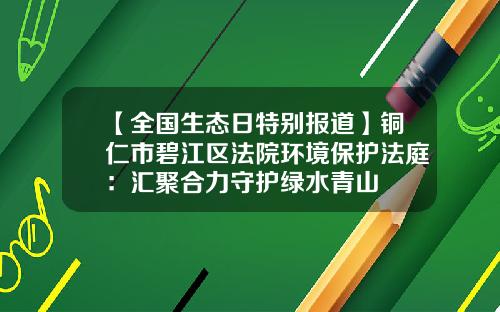 【全国生态日特别报道】铜仁市碧江区法院环境保护法庭：汇聚合力守护绿水青山