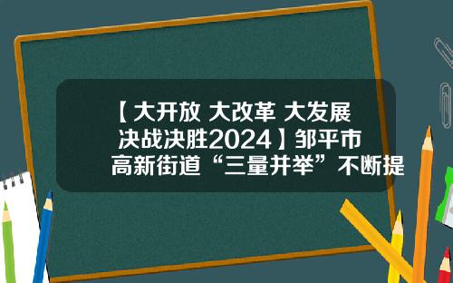 【大开放 大改革 大发展 决战决胜2024】邹平市高新街道“三量并举”不断提升工业经济竞争力