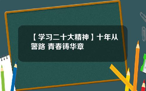 【学习二十大精神】十年从警路 青春铸华章