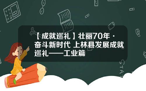 【成就巡礼】壮丽70年·奋斗新时代 上林县发展成就巡礼——工业篇