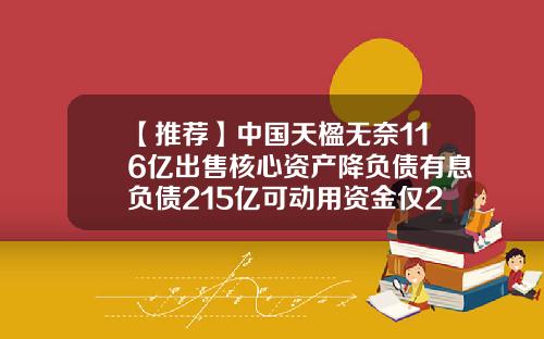 【推荐】中国天楹无奈116亿出售核心资产降负债有息负债215亿可动用资金仅24亿-中国天楹环保能源股份有限公司