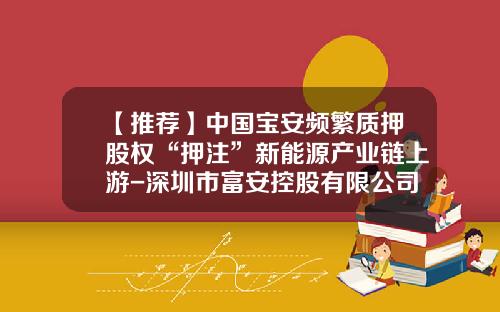 【推荐】中国宝安频繁质押股权“押注”新能源产业链上游-深圳市富安控股有限公司背景