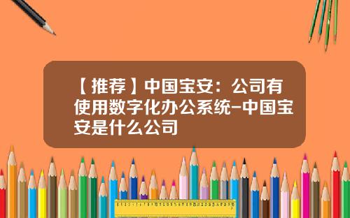 【推荐】中国宝安：公司有使用数字化办公系统-中国宝安是什么公司