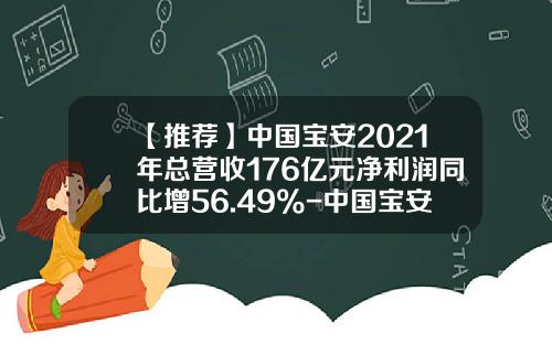 【推荐】中国宝安2021年总营收176亿元净利润同比增56.49%-中国宝安集团股份有限公司2010年报