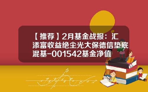【推荐】2月基金战报：汇添富收益绝尘光大保德信垫底混基-001542基金净值
