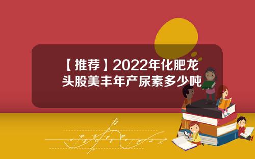【推荐】2022年化肥龙头股美丰年产尿素多少吨