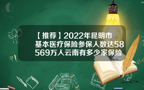 【推荐】2022年昆明市基本医疗保险参保人数达58569万人云南有多少家保险公司