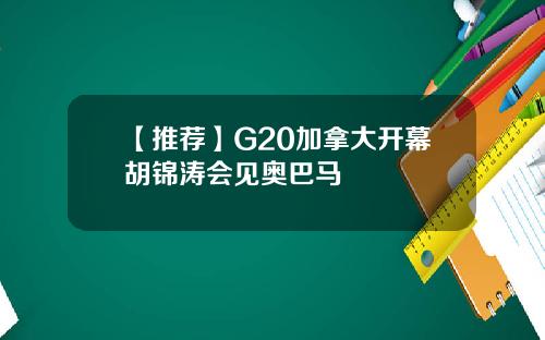 【推荐】G20加拿大开幕胡锦涛会见奥巴马