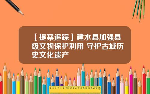 【提案追踪】建水县加强县级文物保护利用 守护古城历史文化遗产