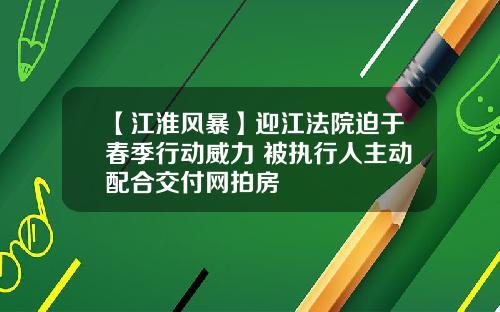 【江淮风暴】迎江法院迫于春季行动威力 被执行人主动配合交付网拍房