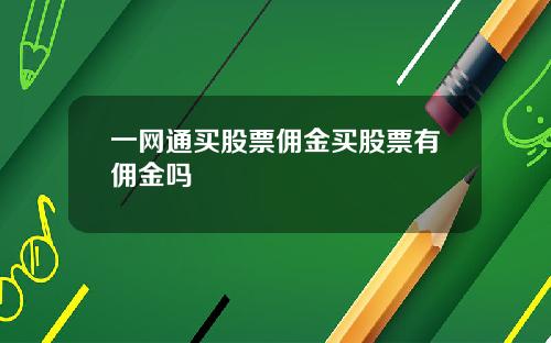 一网通买股票佣金买股票有佣金吗
