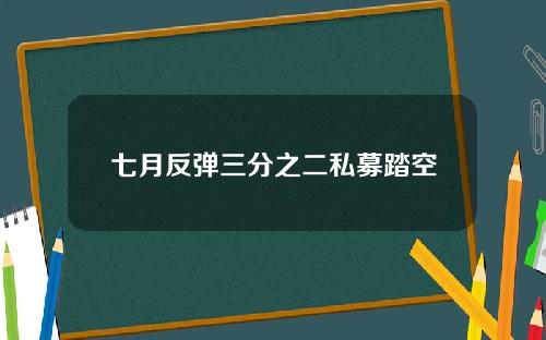 七月反弹三分之二私募踏空