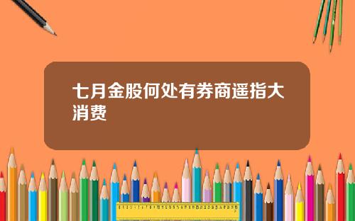 七月金股何处有券商遥指大消费