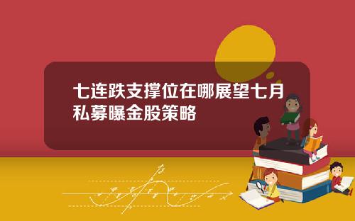 七连跌支撑位在哪展望七月私募曝金股策略
