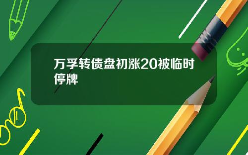 万孚转债盘初涨20被临时停牌