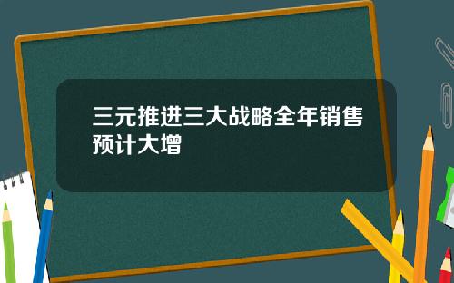 三元推进三大战略全年销售预计大增
