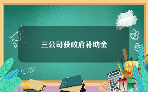 三公司获政府补助金