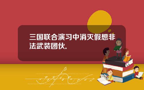 三国联合演习中消灭假想非法武装团伙.