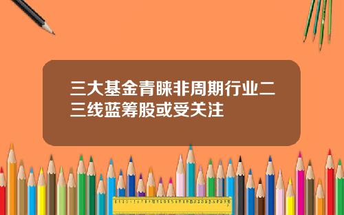 三大基金青睐非周期行业二三线蓝筹股或受关注