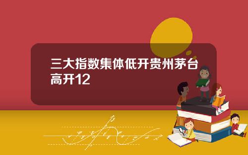 三大指数集体低开贵州茅台高开12