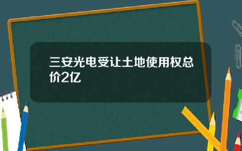 三安光电受让土地使用权总价2亿