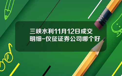 三峡水利11月12日成交明细-仪征证券公司哪个好