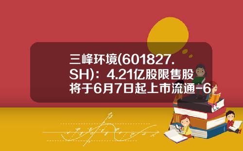 三峰环境(601827.SH)：4.21亿股限售股将于6月7日起上市流通-601827股票最新资讯