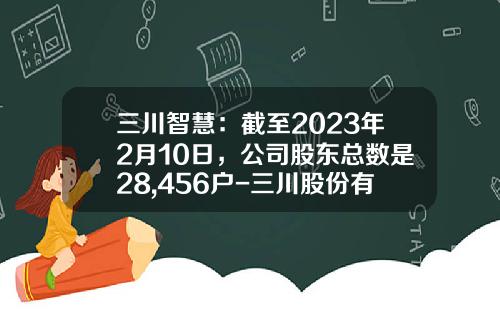 三川智慧：截至2023年2月10日，公司股东总数是28,456户-三川股份有限公司