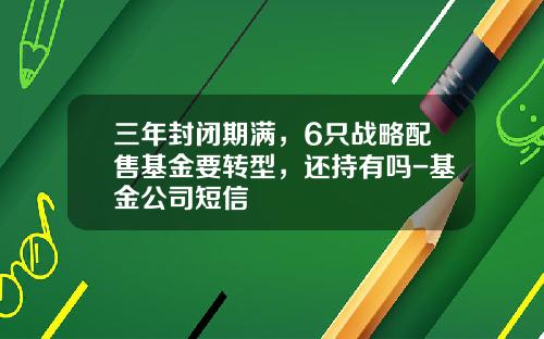 三年封闭期满，6只战略配售基金要转型，还持有吗-基金公司短信