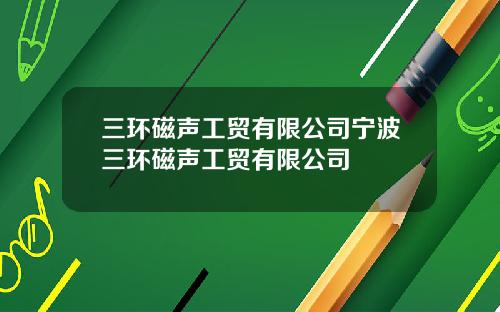 三环磁声工贸有限公司宁波三环磁声工贸有限公司