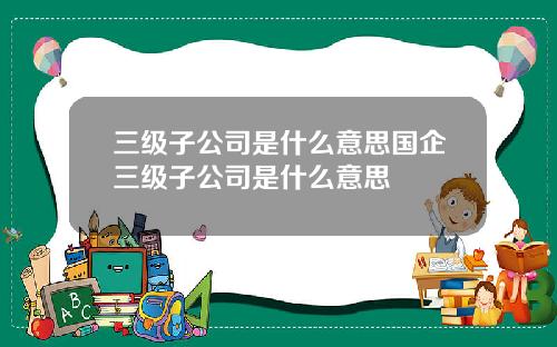 三级子公司是什么意思国企三级子公司是什么意思