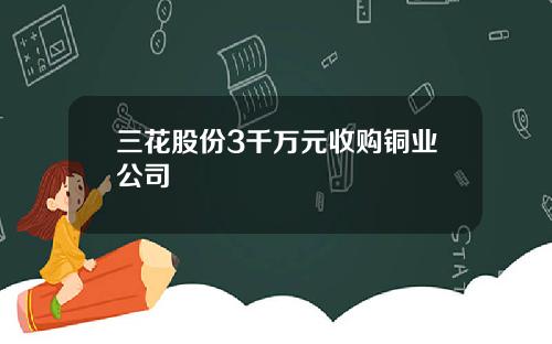 三花股份3千万元收购铜业公司