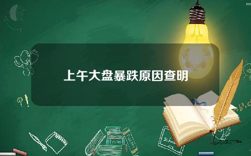上午大盘暴跌原因查明
