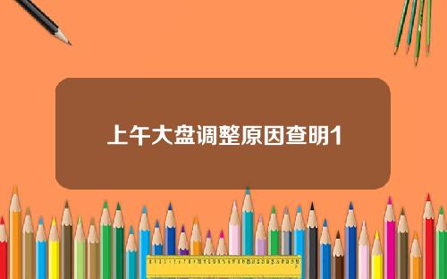 上午大盘调整原因查明1