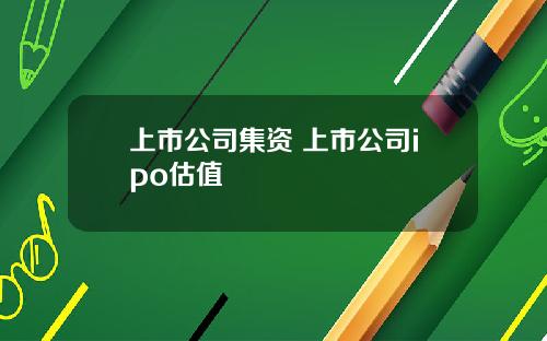 上市公司集资 上市公司ipo估值