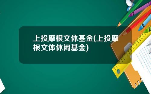 上投摩根文体基金(上投摩根文体休闲基金)