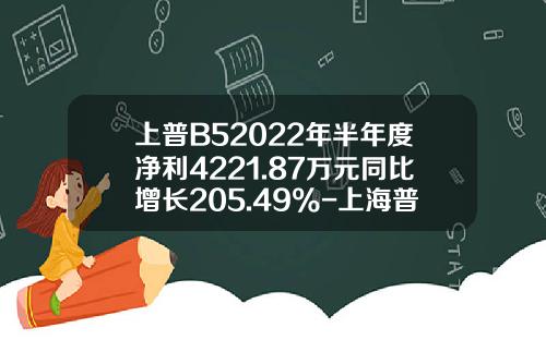 上普B52022年半年度净利4221.87万元同比增长205.49%-上海普天邮通科技股份有限公司
