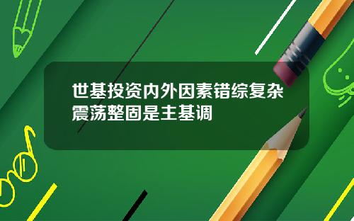 世基投资内外因素错综复杂震荡整固是主基调