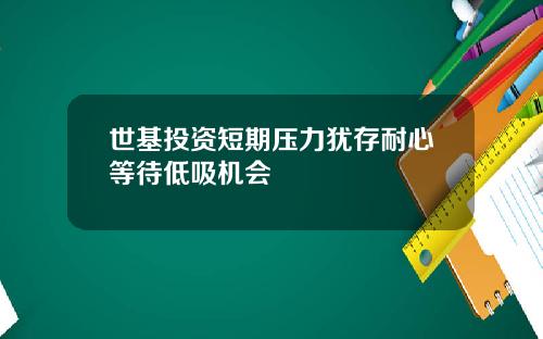世基投资短期压力犹存耐心等待低吸机会