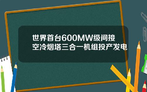 世界首台600MW级间接空冷烟塔三合一机组投产发电