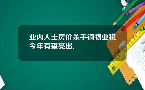 业内人士房价杀手锏物业税今年有望亮出.