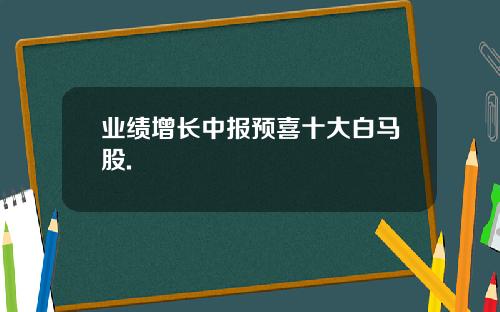 业绩增长中报预喜十大白马股.