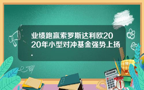 业绩跑赢索罗斯达利欧2020年小型对冲基金强势上扬.