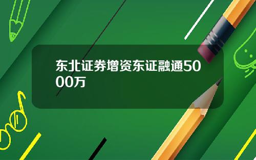 东北证券增资东证融通5000万