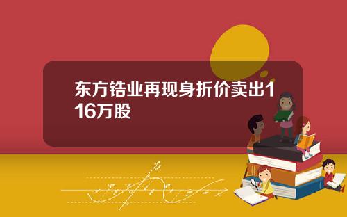 东方锆业再现身折价卖出116万股