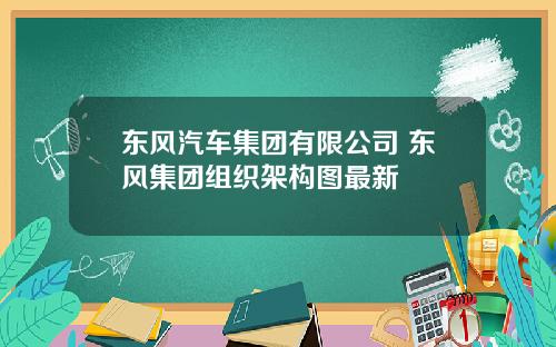 东风汽车集团有限公司 东风集团组织架构图最新